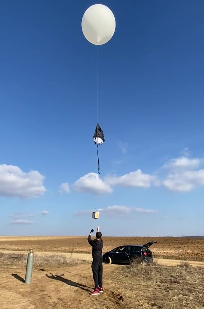 Launching a high-altitude balloon into the stratosphere